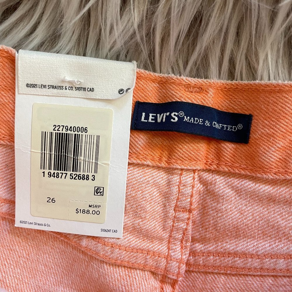 NWT Levi's Pipe Straight Jeans in Sherbet Orange - Picture 5 of 7